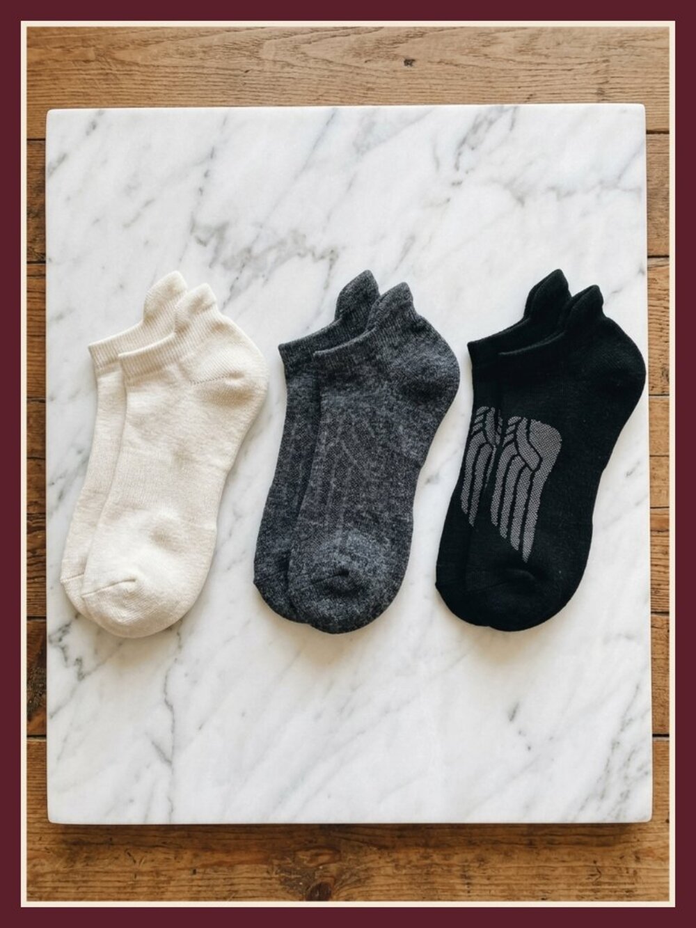 Women's Merino Wool Compression Ankle Running Socks 3 Pack Cushioned